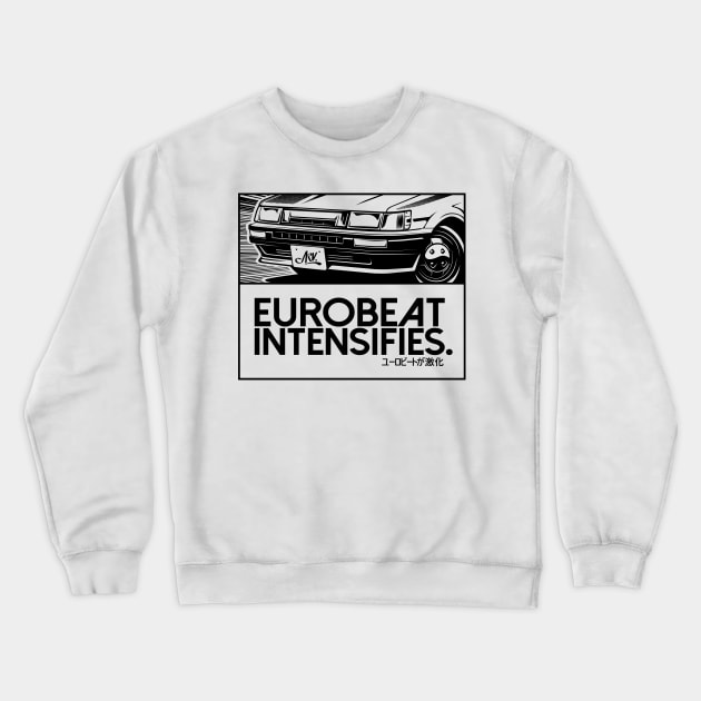 EUROBEAT INTENSIFIES - Levin Crewneck Sweatshirt by ARVwerks